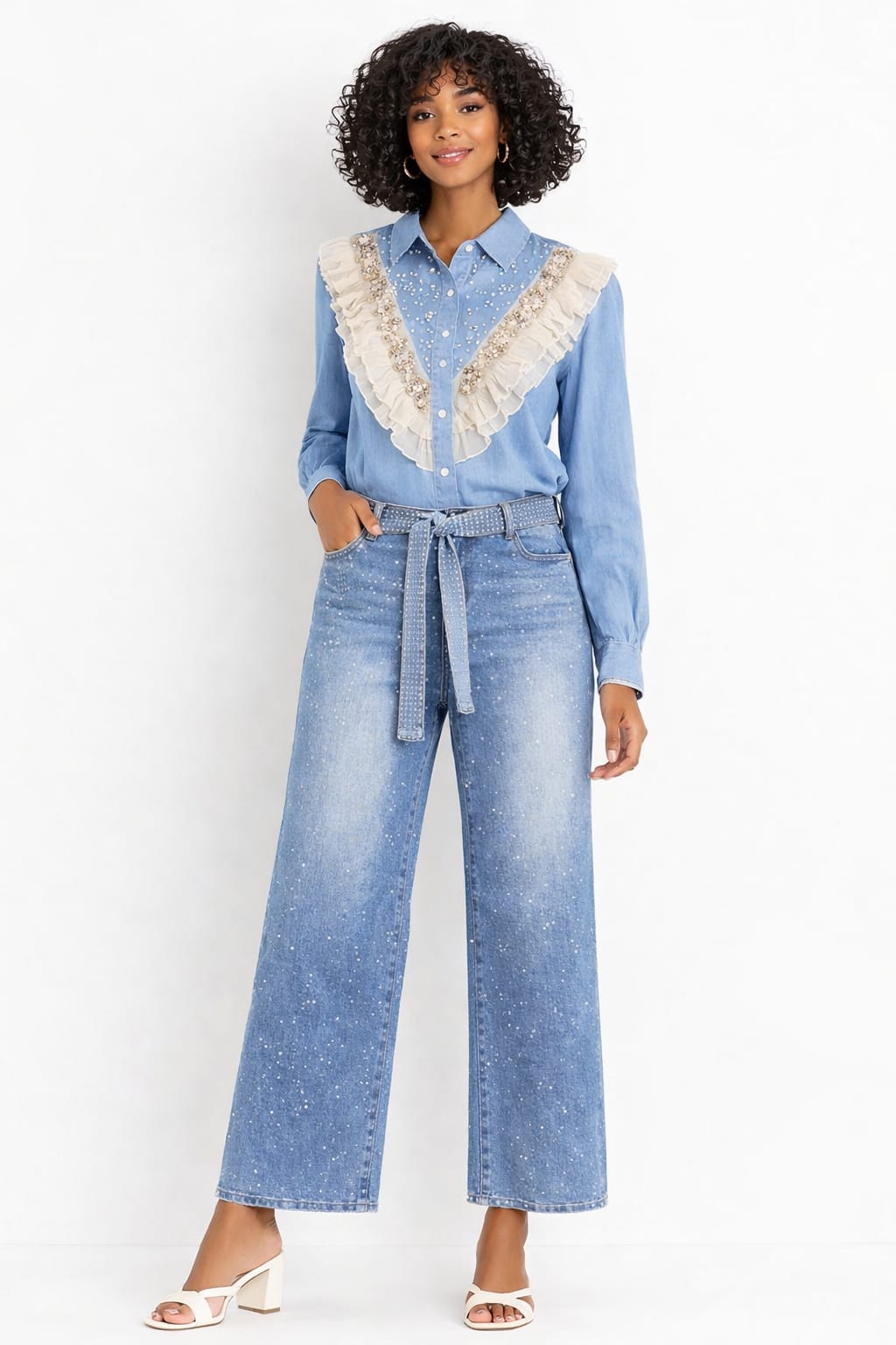 CAMISA VAQUERA CON DETALLES JOYA